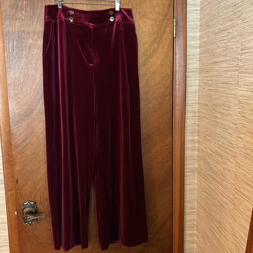 Velvet high waist flowy pants. 14/32. Calvin Klein